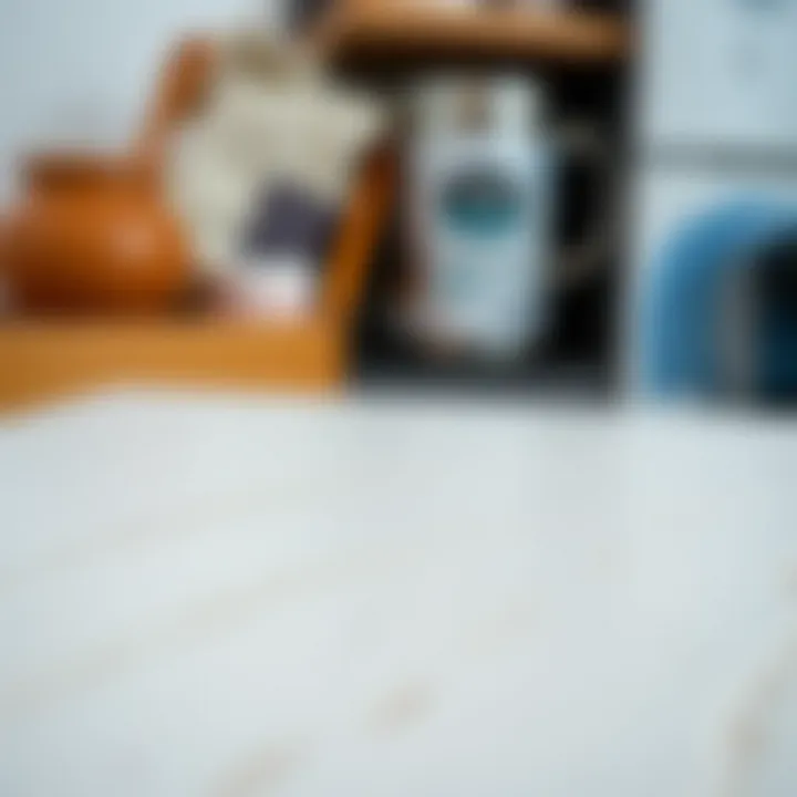 Detailed view of paint texture on a countertop surface