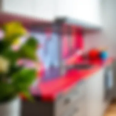 Vibrant kitchen countertop showcasing a modern paint finish