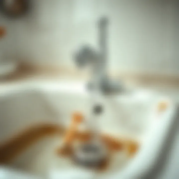 Clogged kitchen sink with water backing up