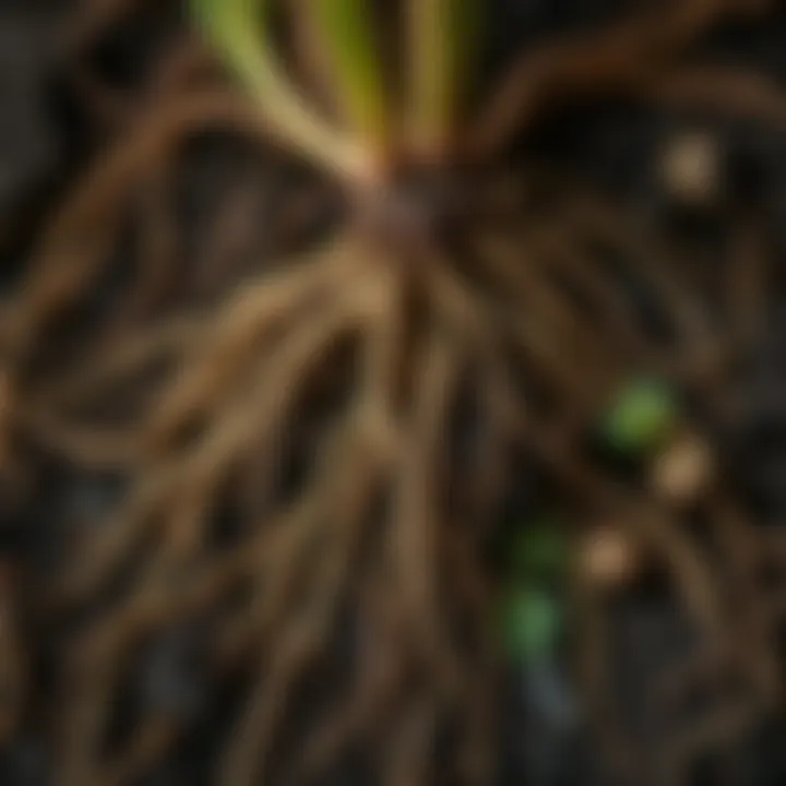 Close-up of healthy root systems