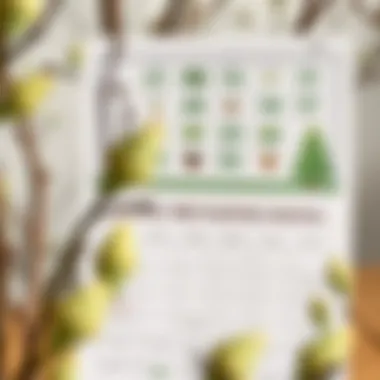 A seasonal calendar indicating the best months for tree planting.