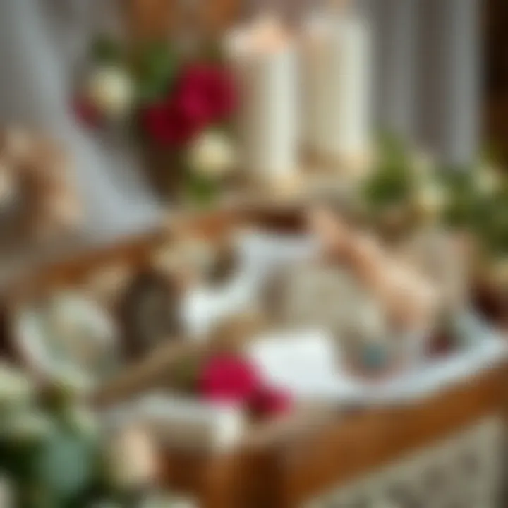 Sentimental Treasures in a Trousseau An elegant display of sentimental items symbolizing the emotional significance of a trousseau