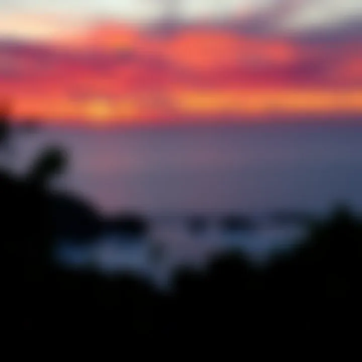 A stunning sunset view at a coastal camping location