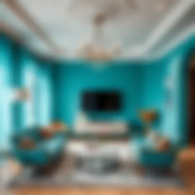 An interior design showcasing the effective use of turquoise in decor