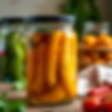 Pickling Brine Ready for Use A clear jar filled with delicious pickling brine