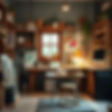 An inviting workspace filled with art supplies and tools for creative endeavors