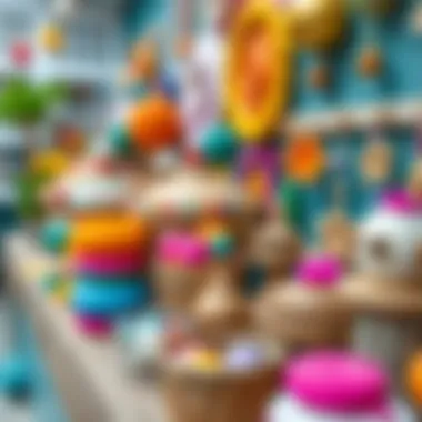 A colorful display of handcrafted projects showcasing creativity and skill