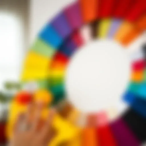 A vibrant color wheel showcasing harmonious color combinations