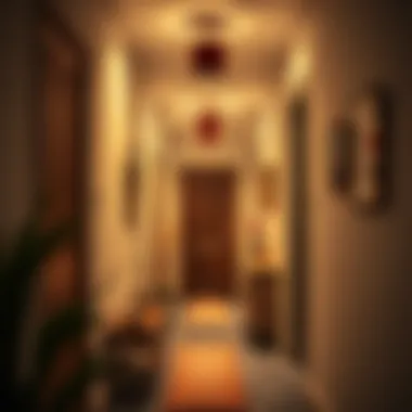Inviting Atmosphere with Warm Lighting Warm lighting creating an inviting atmosphere in a hallway