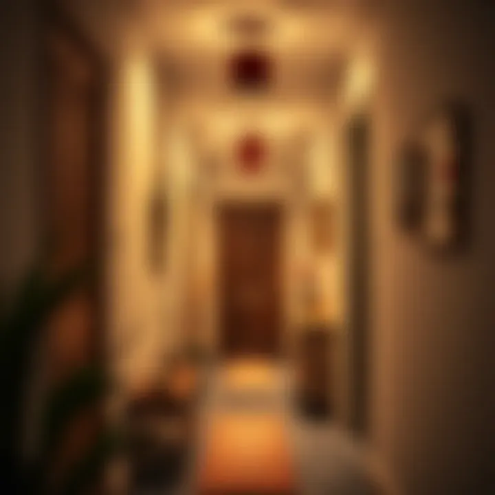 Inviting Atmosphere with Warm Lighting Warm lighting creating an inviting atmosphere in a hallway