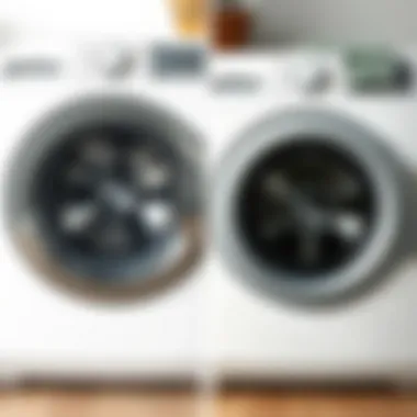 Before and after cleaning comparison of a washing machine