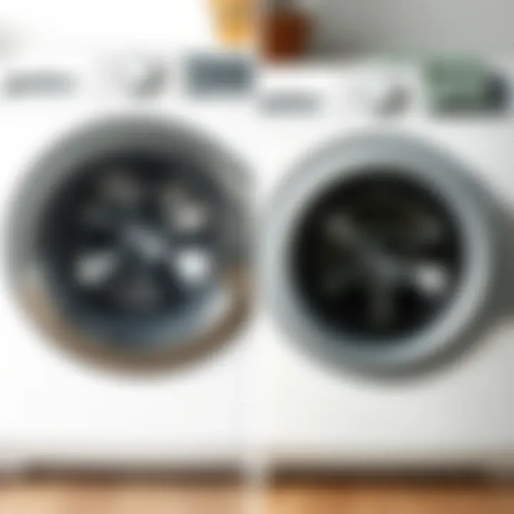 Before and after cleaning comparison of a washing machine