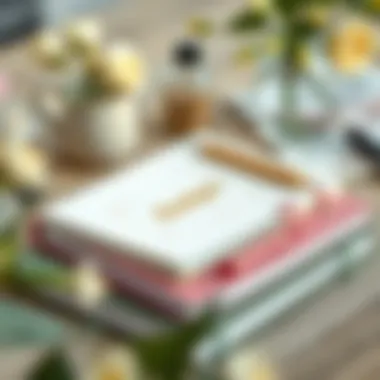 Budget planning for wedding preparations with notebooks