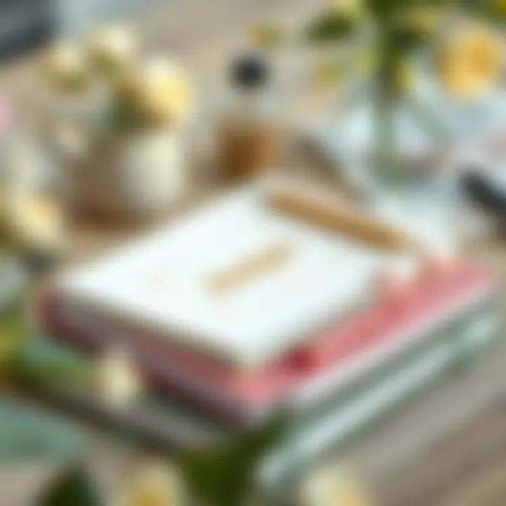 Budget planning for wedding preparations with notebooks