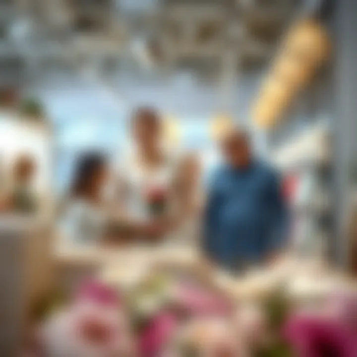 A serene bridal shopping experience with family