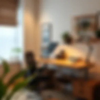 Ergonomic workspace setup with adjustable desk height