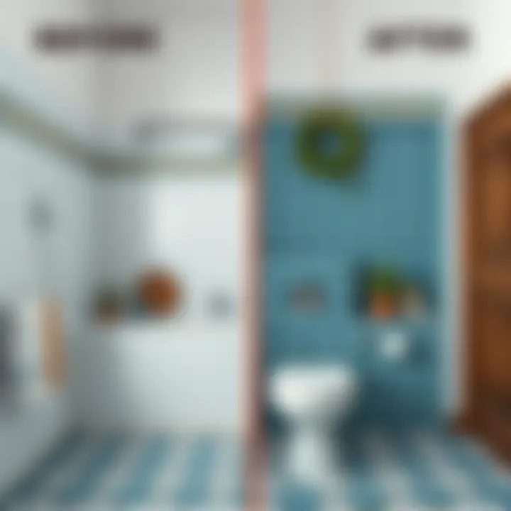 Before and after tile painting