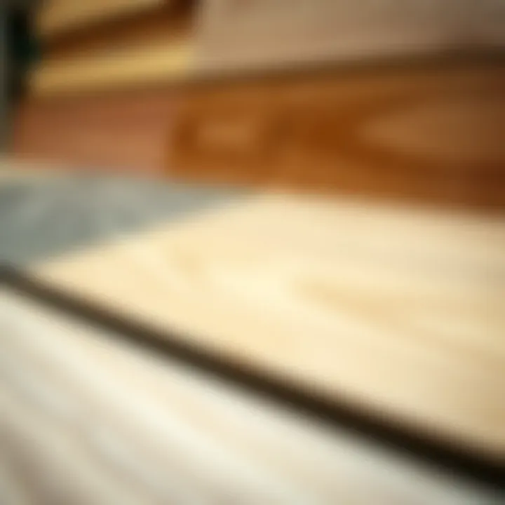 Close-up of various flooring materials and textures