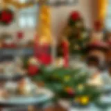 Festive New Year table setting with decorations