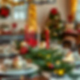 Festive New Year table setting with decorations