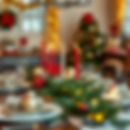 Festive New Year table setting with decorations