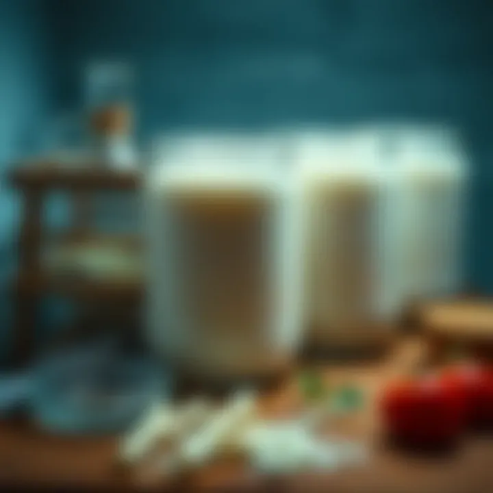 Storage jars filled with homemade yogurt, ready for refrigeration