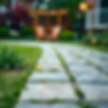 Durable outdoor stone paving in a garden