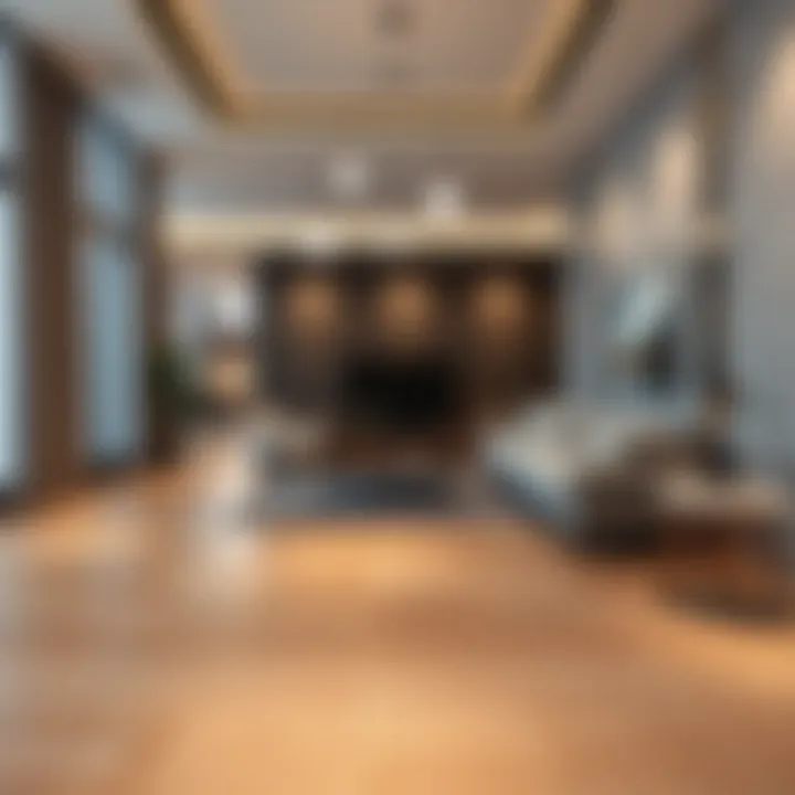 Elegant stone flooring design in a modern living space